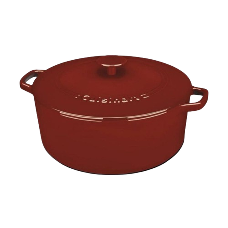 Chefs Classic Enameled Cast Iron Cookware 7 Qt. Round Covered Casserole