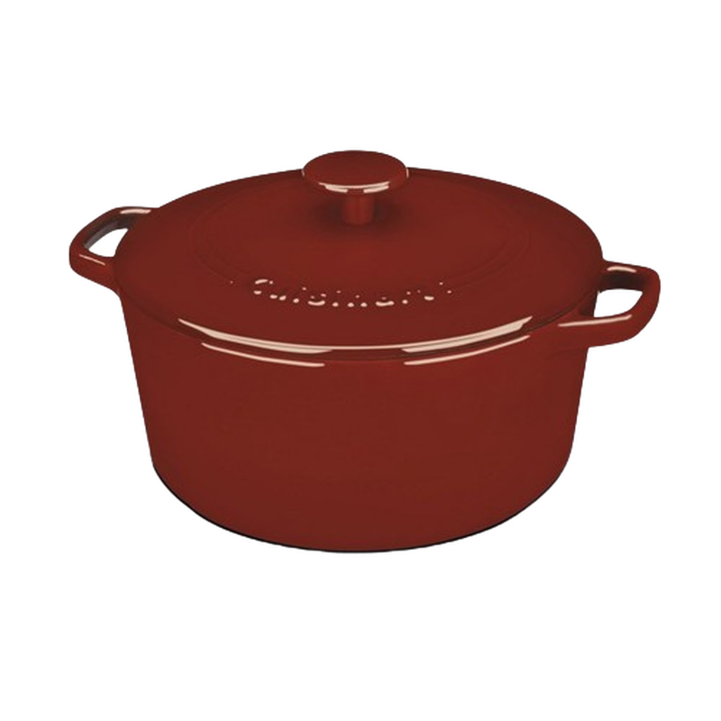 Chefs Classic Enameled Cast Iron Cookware 5 Quart Round Covered Casserole